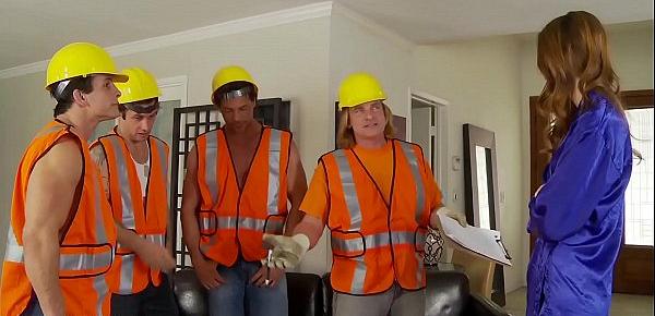  WhiteGhetto Horny Housewife Gangbanged by Construction Workers